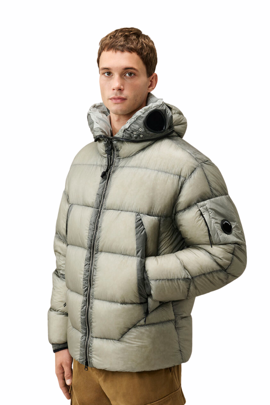 C.P Company D.D. Shell Explorer Lens Down Jacket Flint Grey
