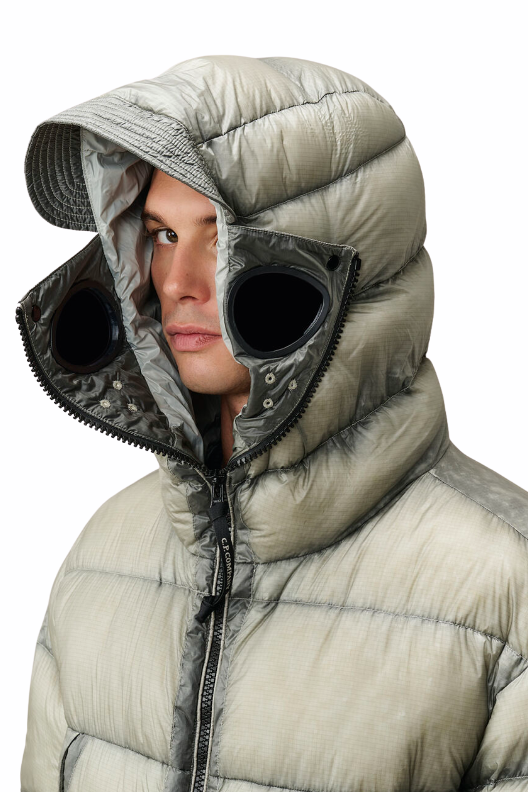 C.P Company D.D. Shell Explorer Lens Down Jacket Flint Grey