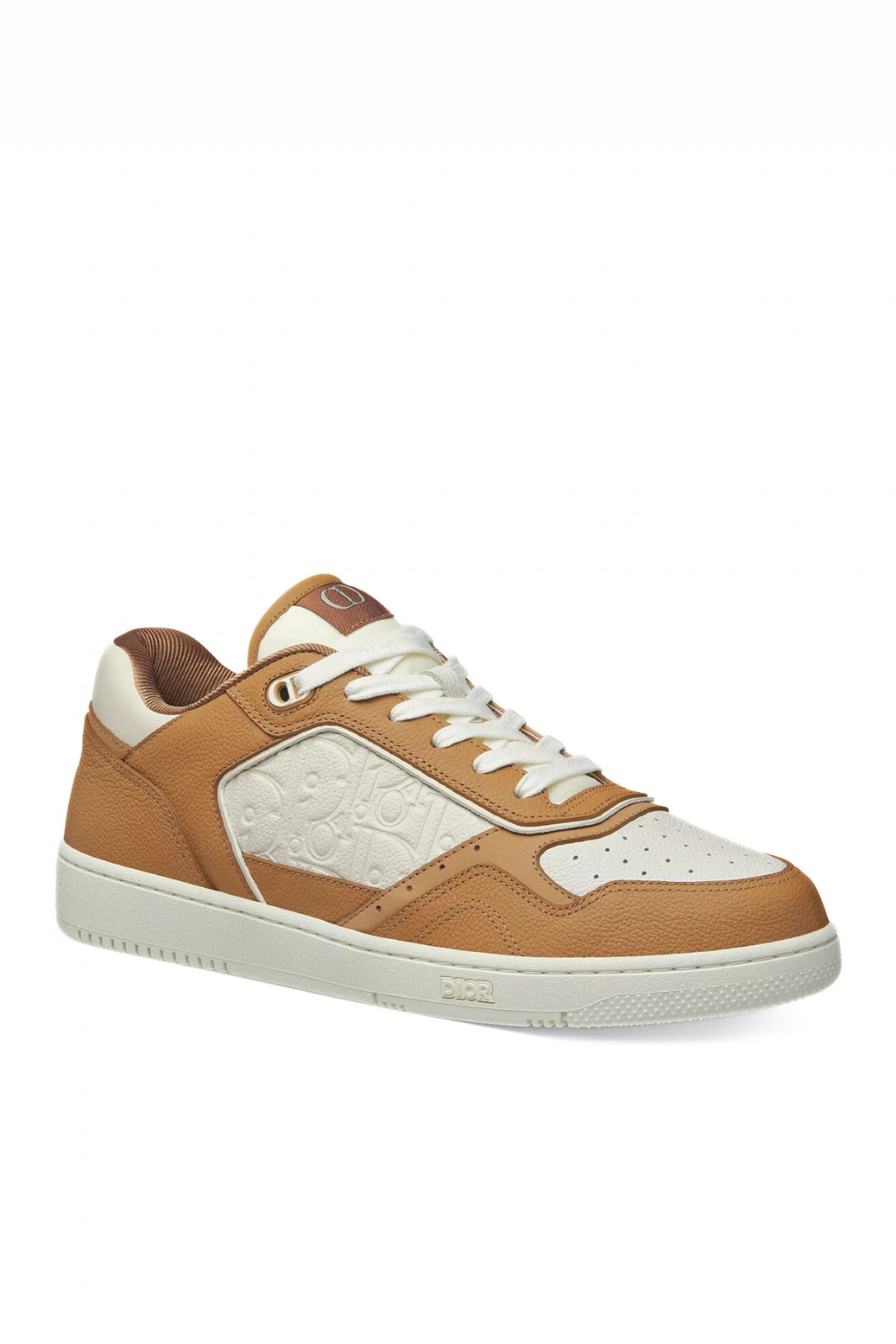 Dior B27 Uptown Low-Top Sneaker Cognac and white grained calfskin with white Dior Gravity leather