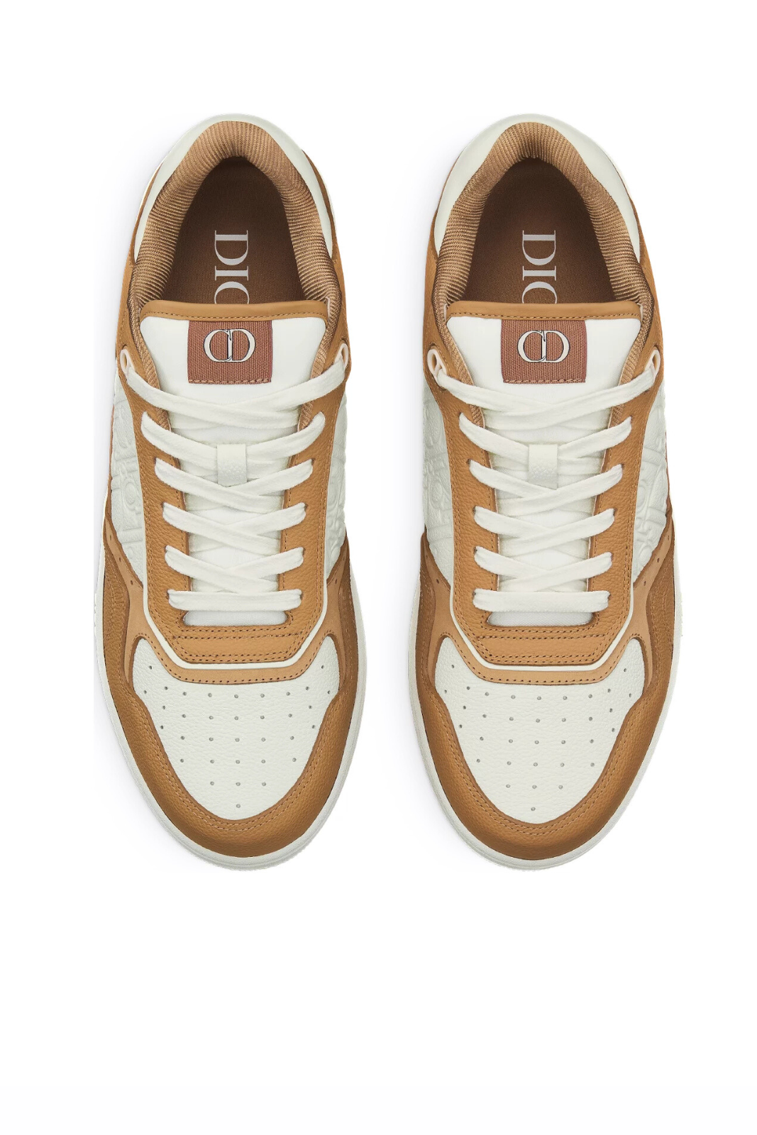 Dior B27 Uptown Low-Top Sneaker Cognac and white