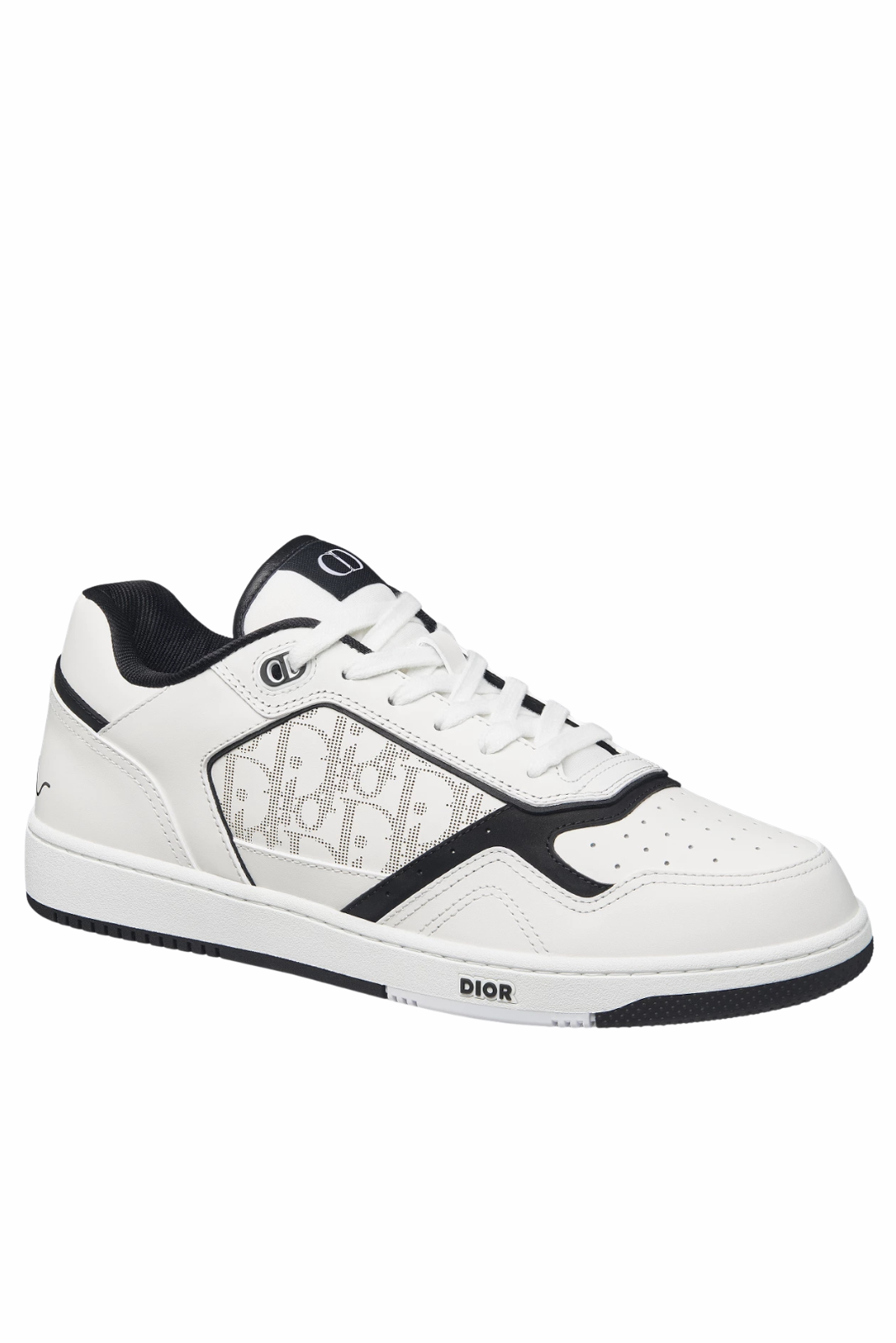 Dior B27 Uptown Low-Top Sneakers White and Black Smooth Calfskin