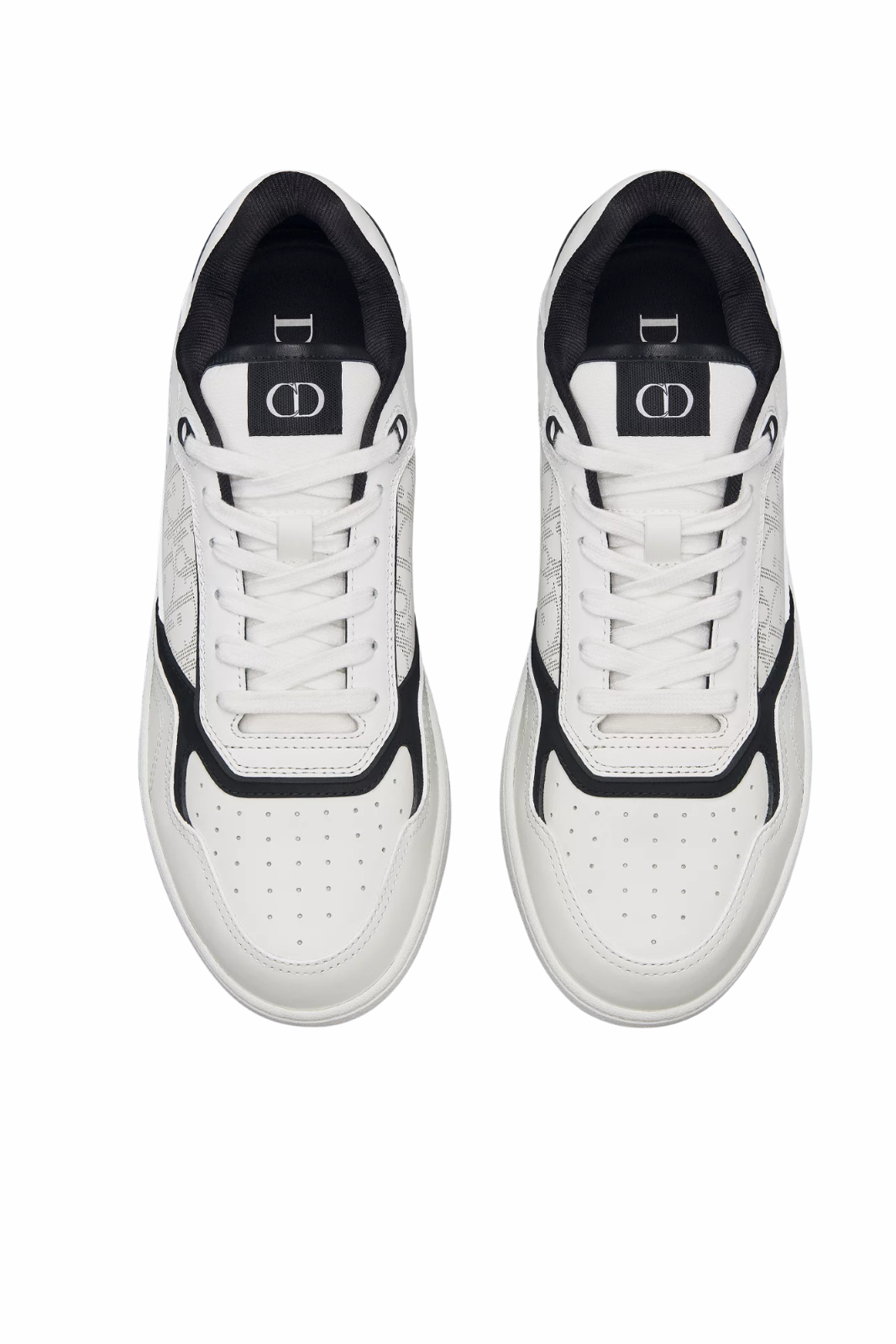 Dior B27 Uptown Low-Top Sneakers White and Black Smooth Calfskin