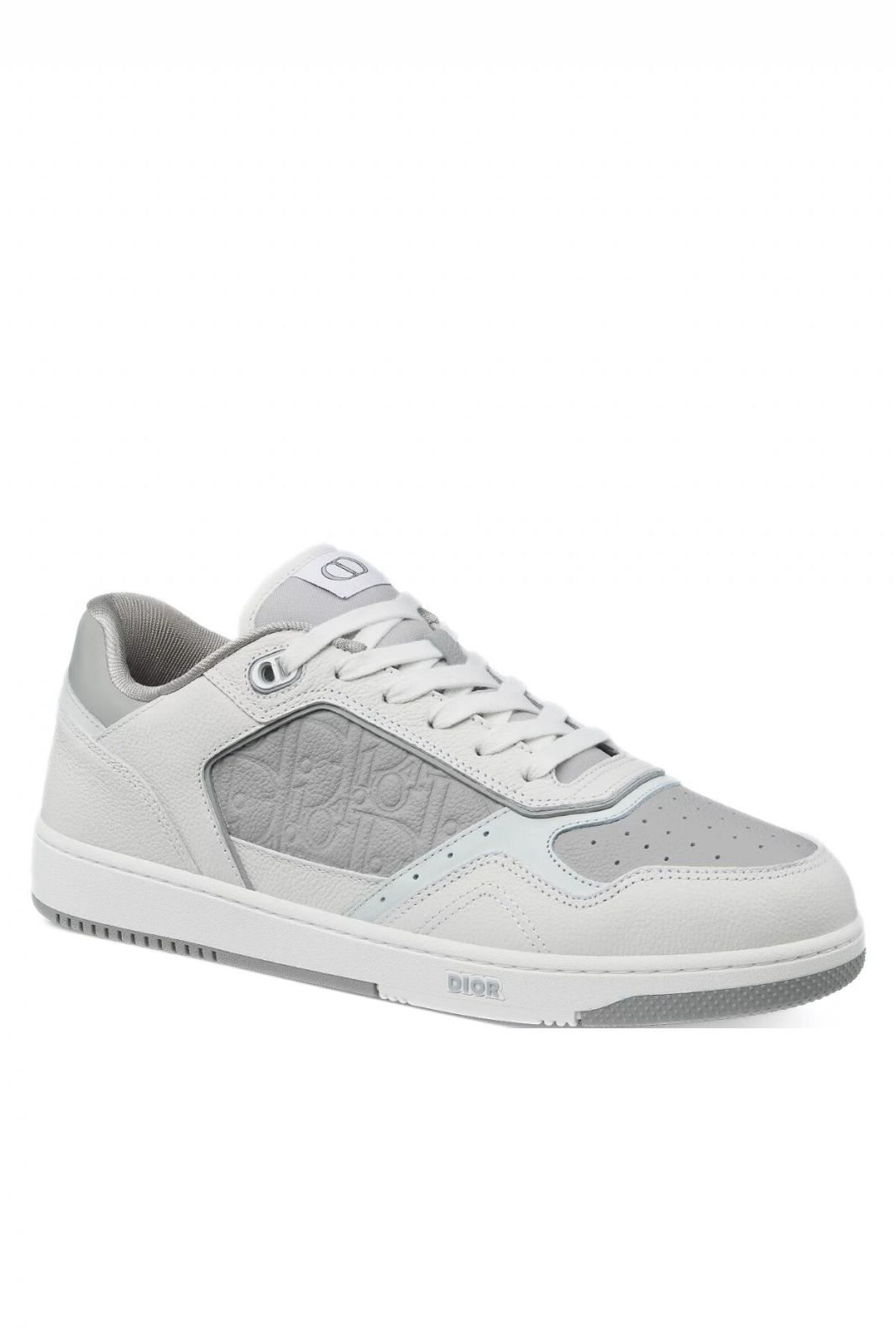 Dior B27 Uptown Low-Top Sneakers white and gray grained calfskin with Dior gray Dior Gravity leather