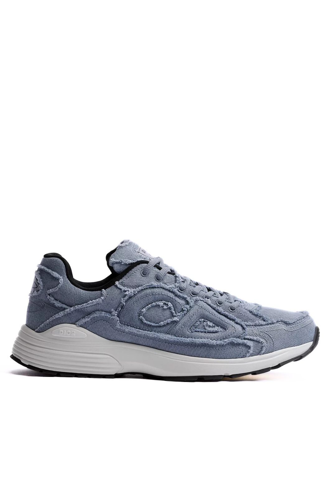 Dior B30 Countdown Sneaker Blue Fringed Denim-Effect Stonewashed Canvas