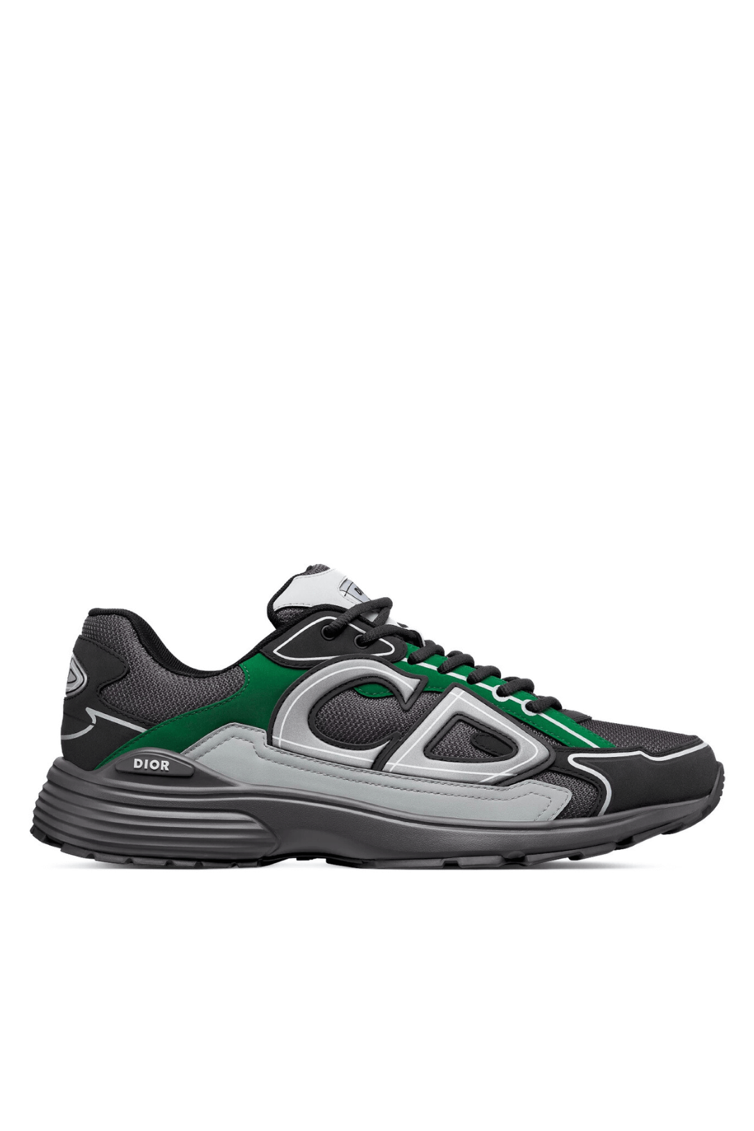 Dior B30 Sneaker Deep Gray Mesh with Green, Black and Gray