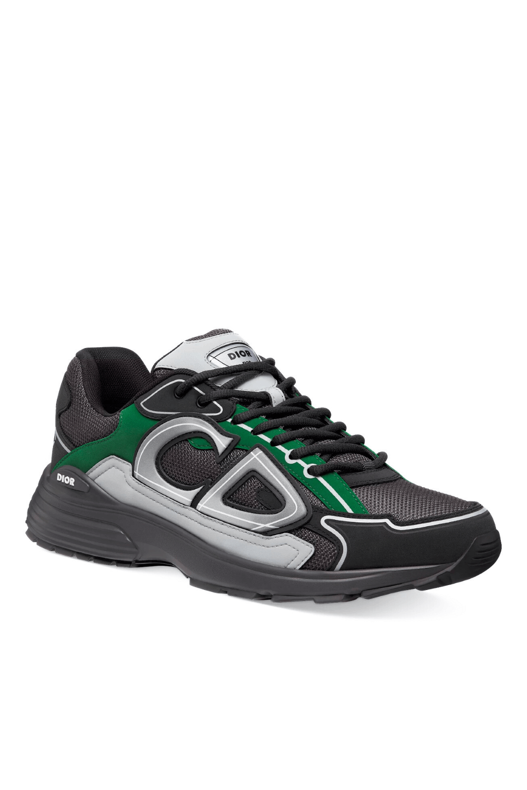 Dior B30 Sneaker Deep Gray Mesh with Green, Black and Gray