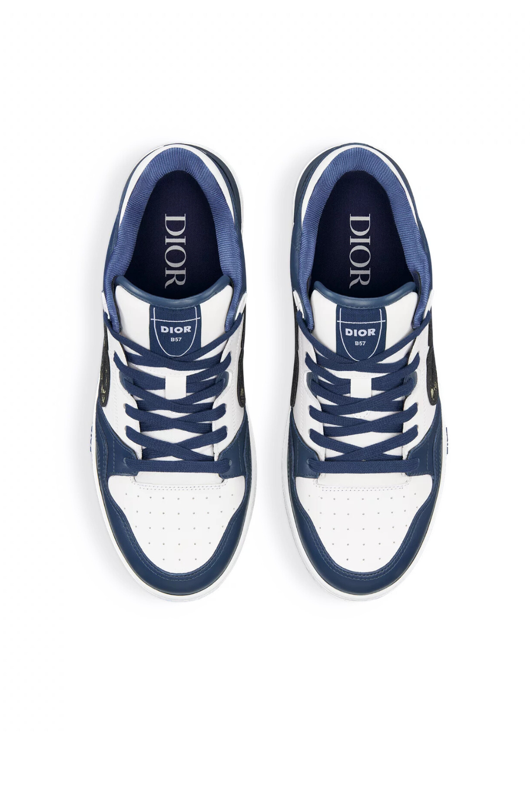 Dior B57 Dribble Low-Top Sneaker Navy Blue and White Smooth Calfskin for men