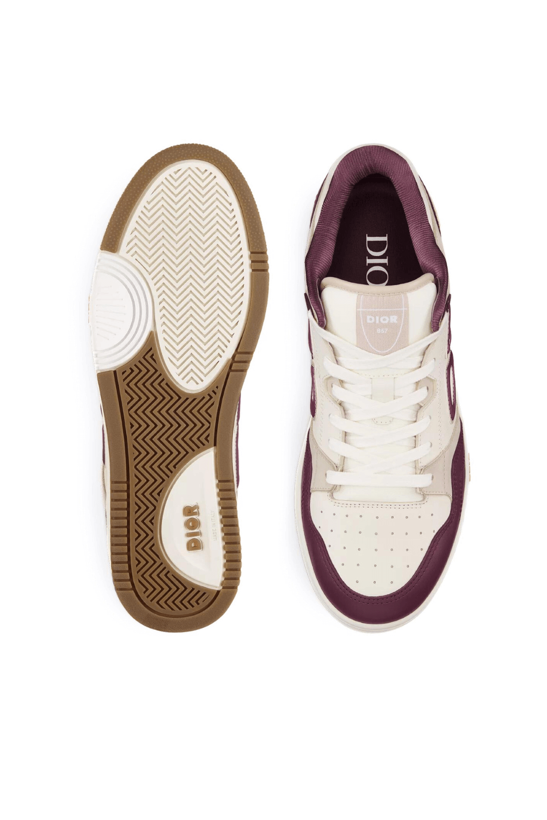 Dior B57 Low Burgundy / Cream Smooth Calfskin for men