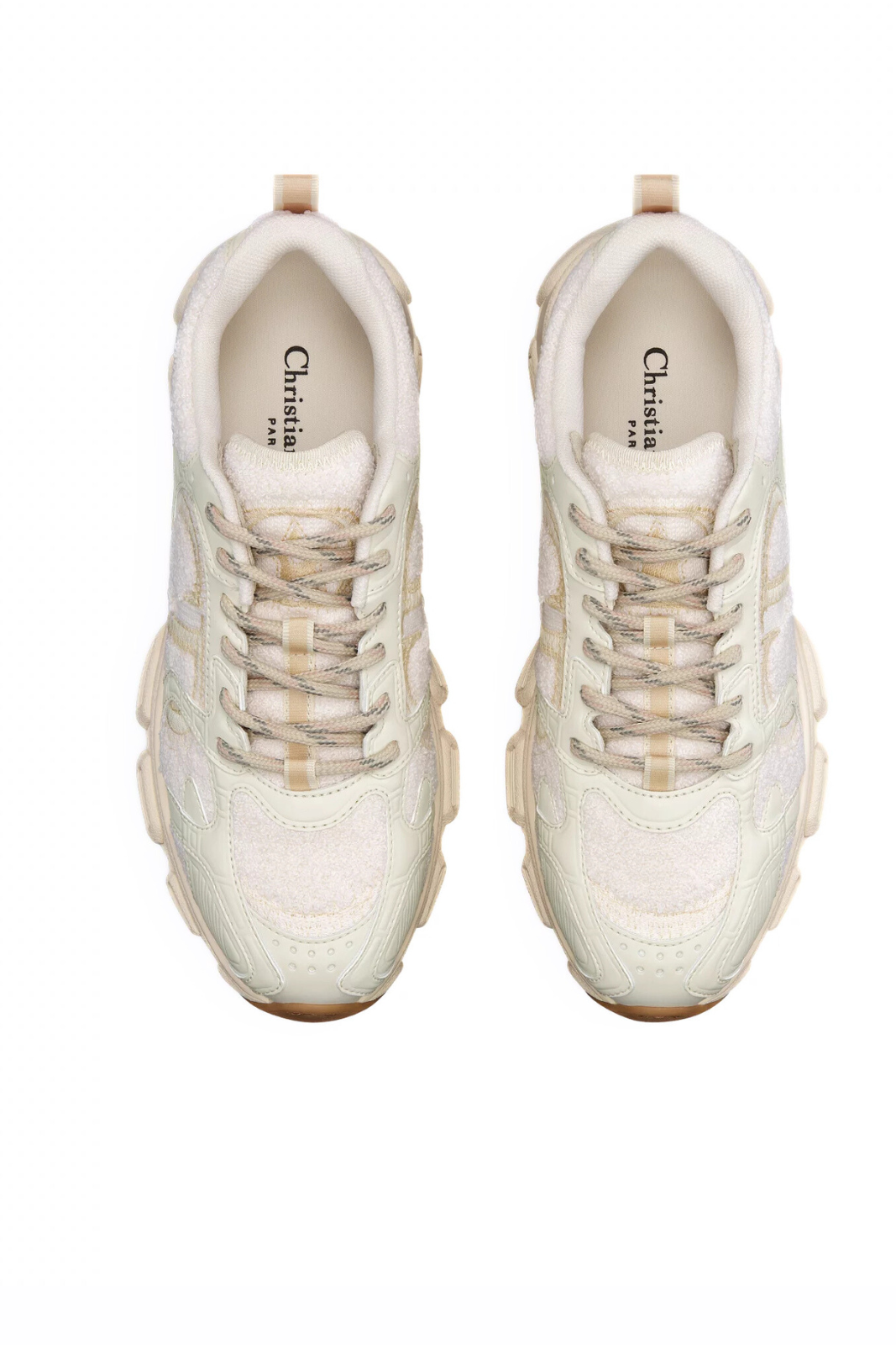 Dior Chrono Sneakers Beige sponge effect technical fabric and leather