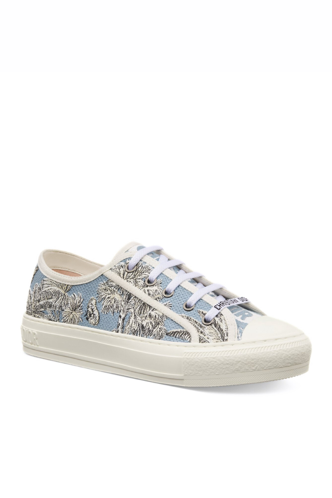 Dior Dioriviera Walk'n'Dior Sneaker Celestial Blue and White Toile de Jouy Palms
