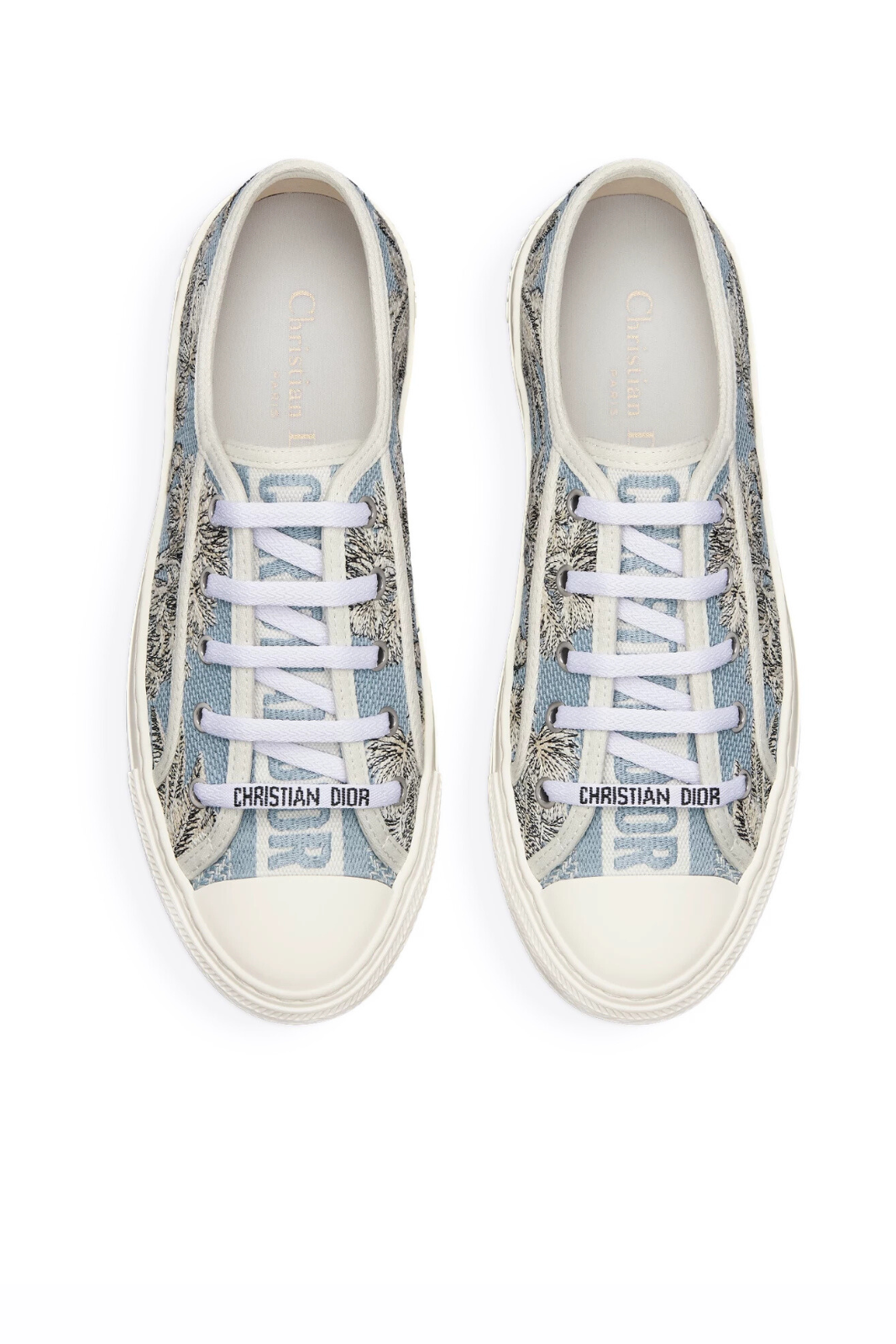Dior Dioriviera Walk'n'Dior Sneaker Celestial Blue and White Toile de Jouy Palms for women