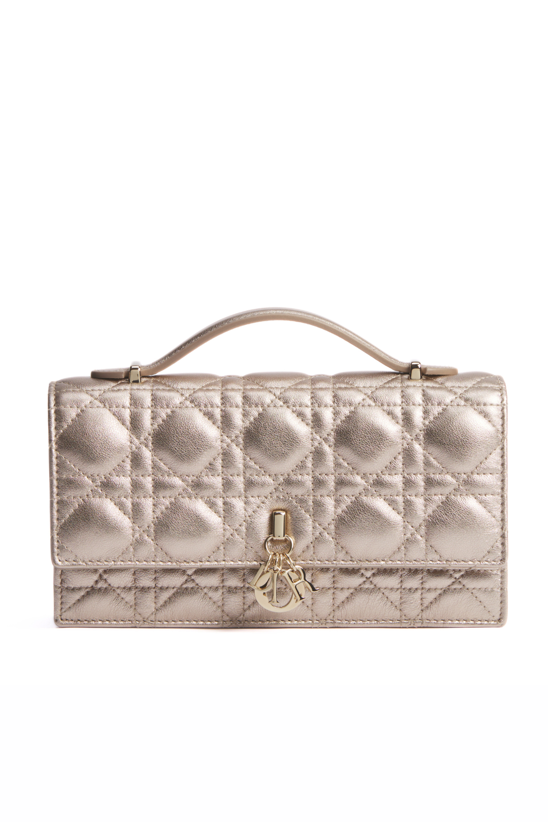 Dior My Dior Mini Bag Metallic Pale Gold-Tone Cannage Calfskin