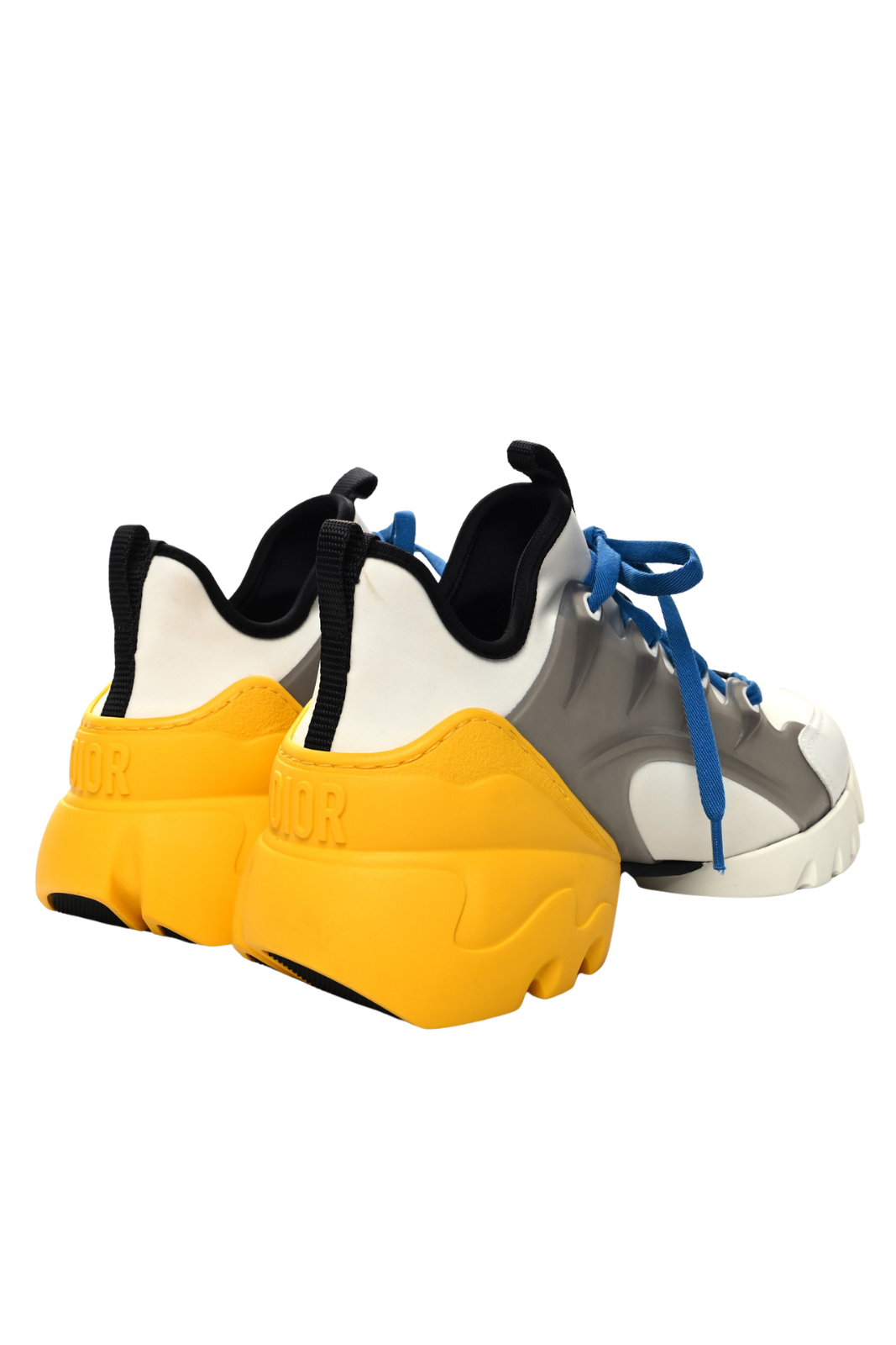 Dior Neoprene Rubber Womens D-Connect Sneakers White Grey