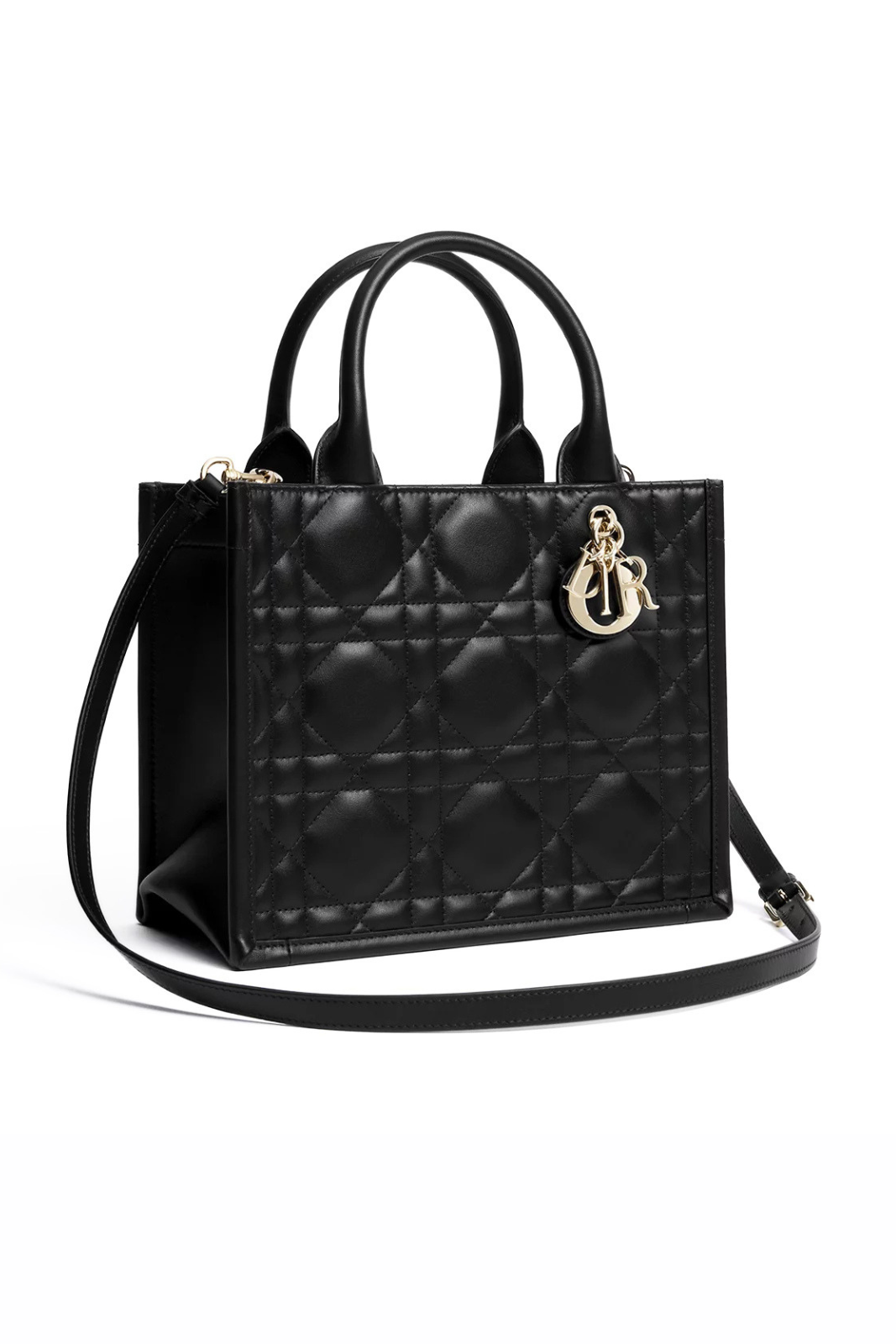 Dior Small Dior Book Tote Black Macrocannage Calfskin (26.5 x 22 x 14 cm)