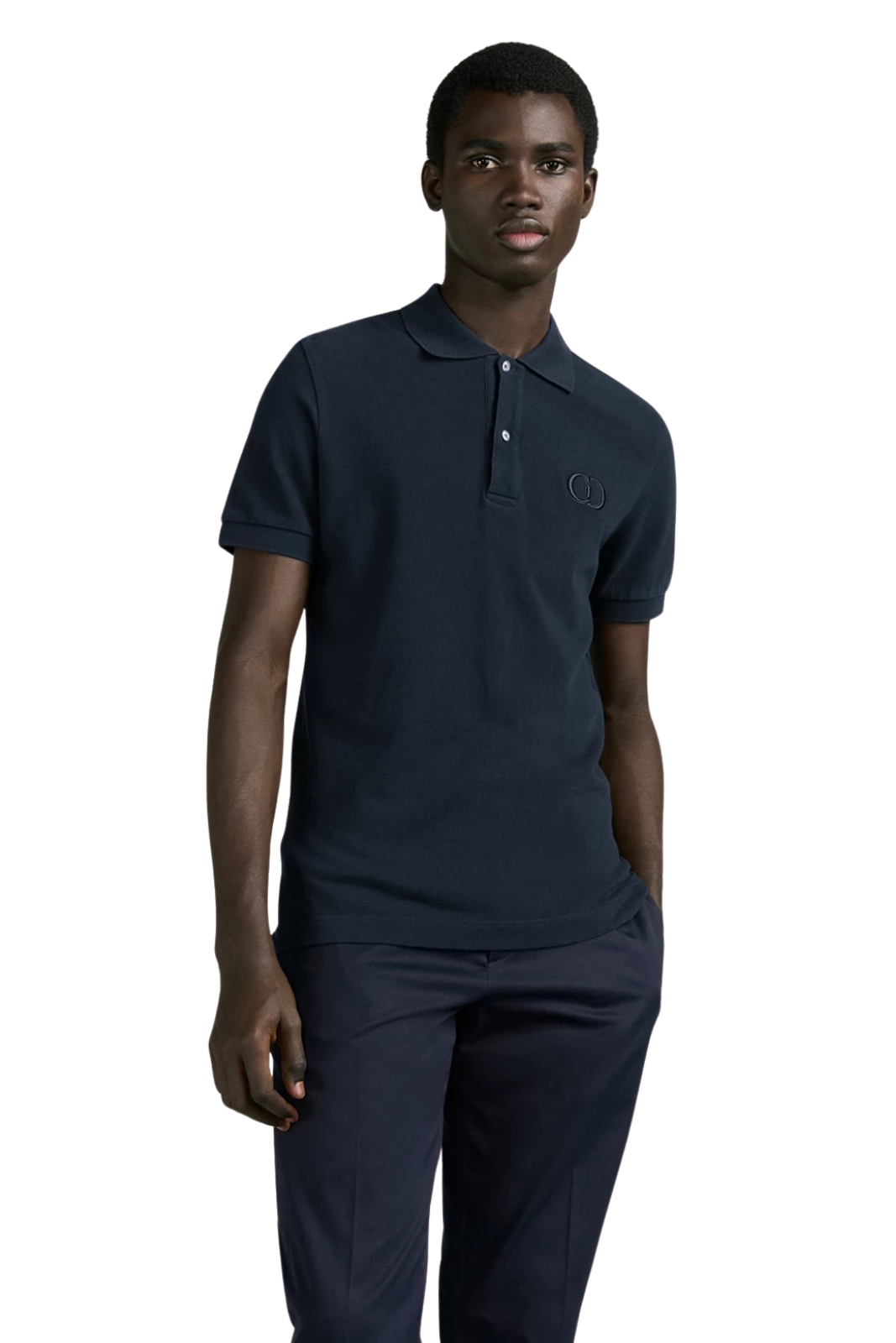 Christian Dior Icon Polo Shirt Navy Blue Cotton Pique