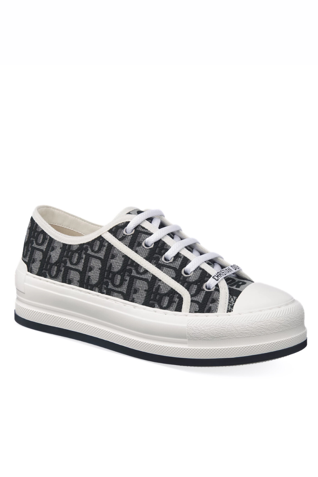Dior Walk'n'Dior platform sneaker Cotone ricamato Dior Oblique grigio scuro
