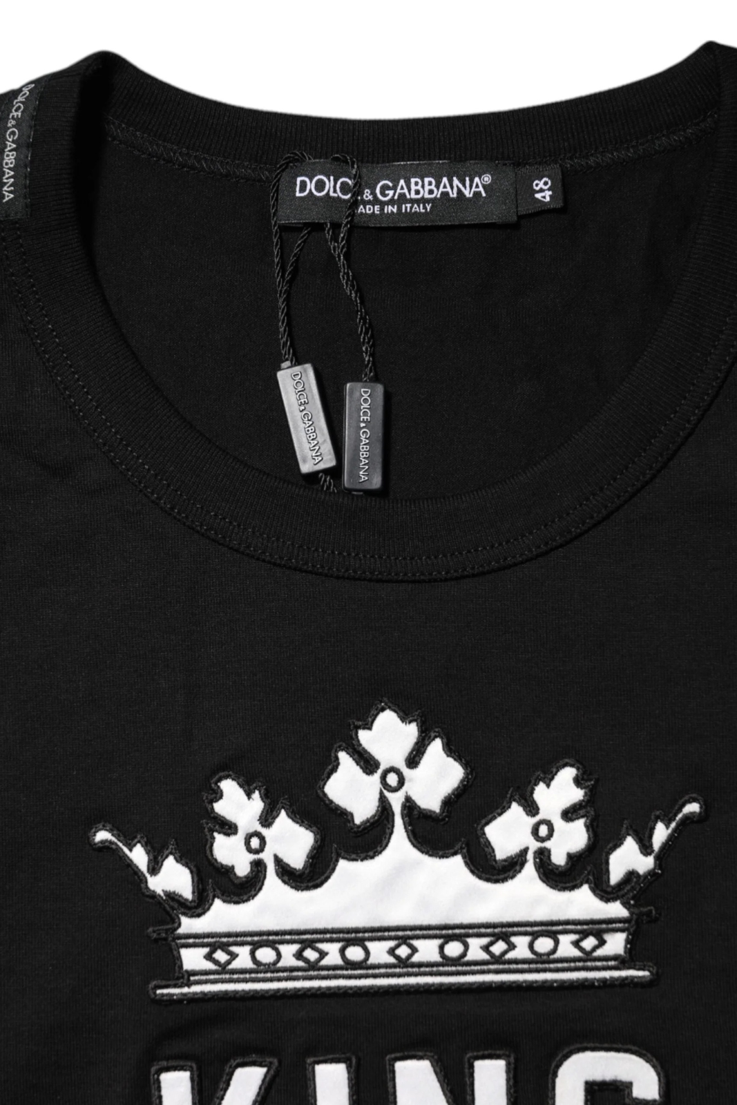 Dolce & Gabbana Black DG King Crown Cotton Crew Neck T-shirt
