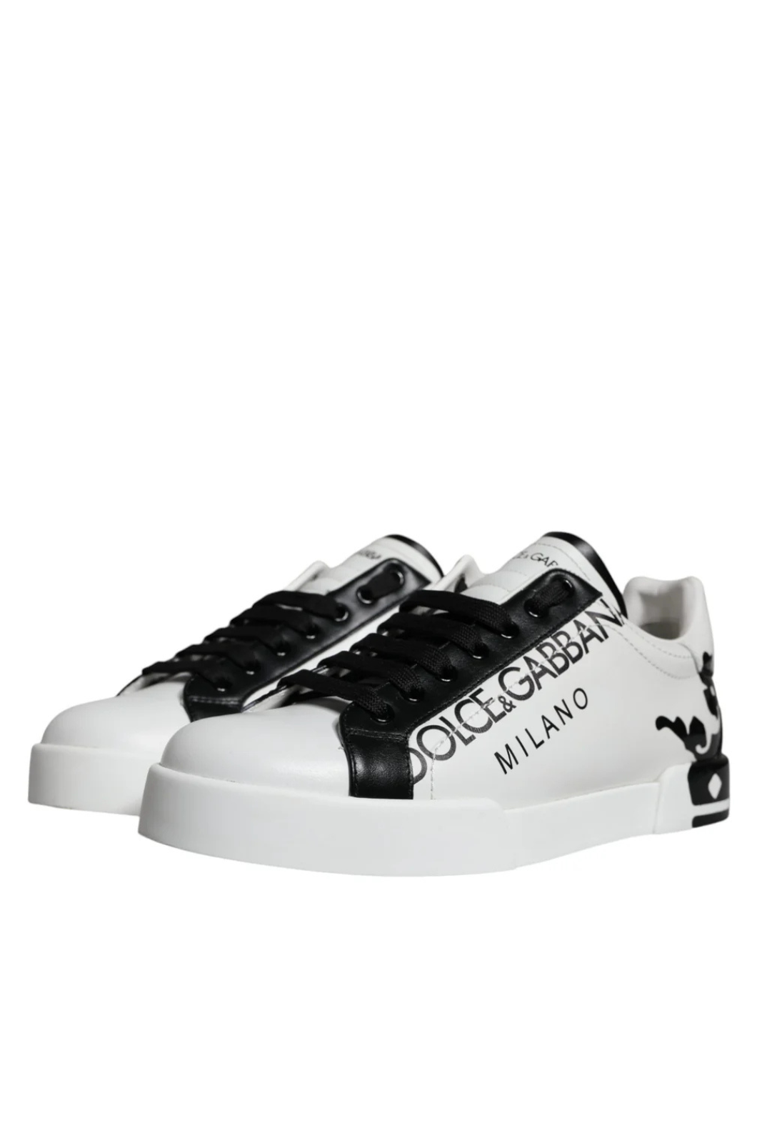 Dolce & Gabbana Portofino Crown Heel Logo Sneakers White for men
