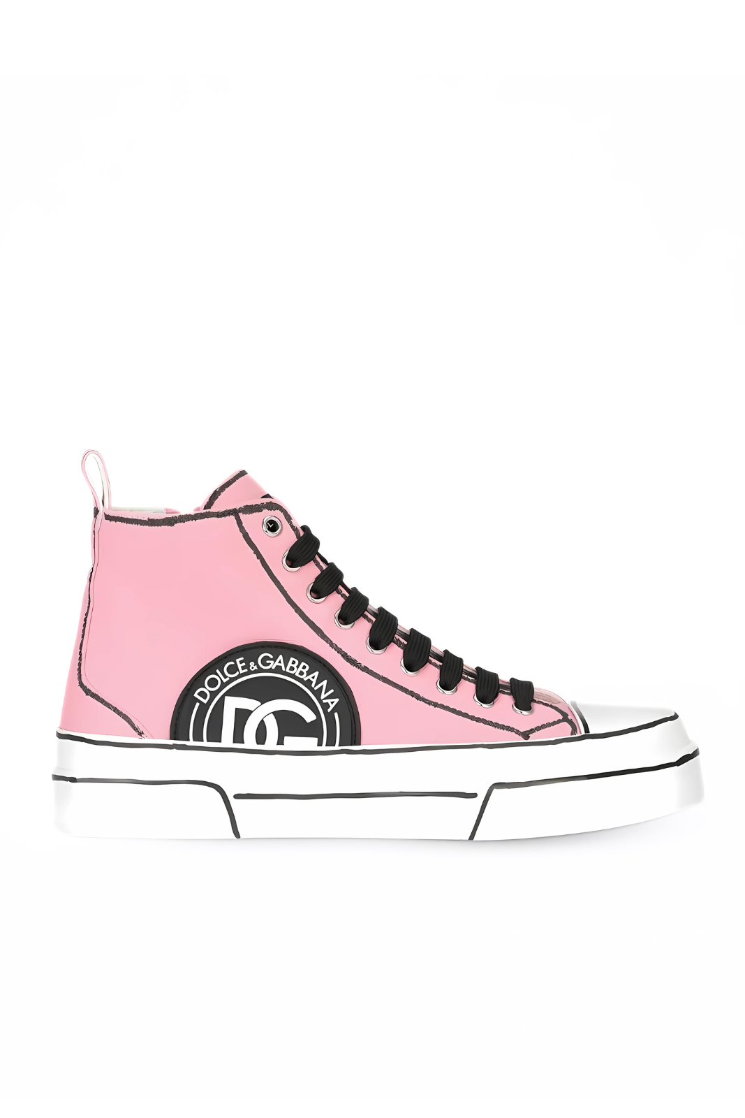 Dolce & Gabbana high-top marker trim sneakers in pink for women