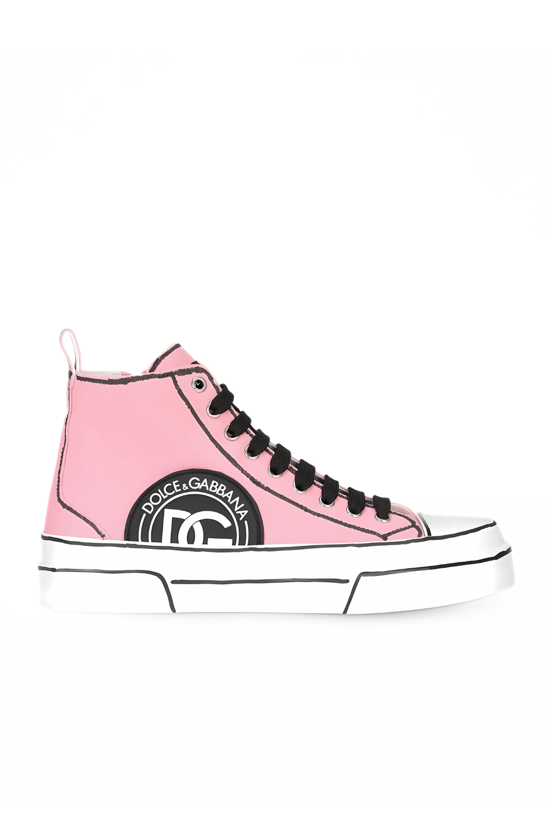 Dolce & Gabbana high-top marker trim sneakers in pink