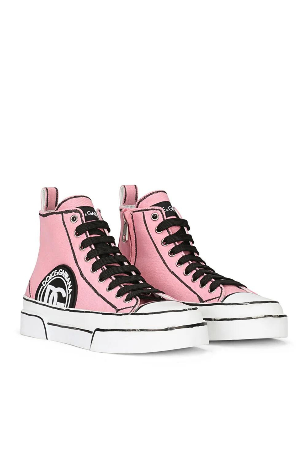 Dolce & Gabbana high-top marker trim sneakers in pink for women