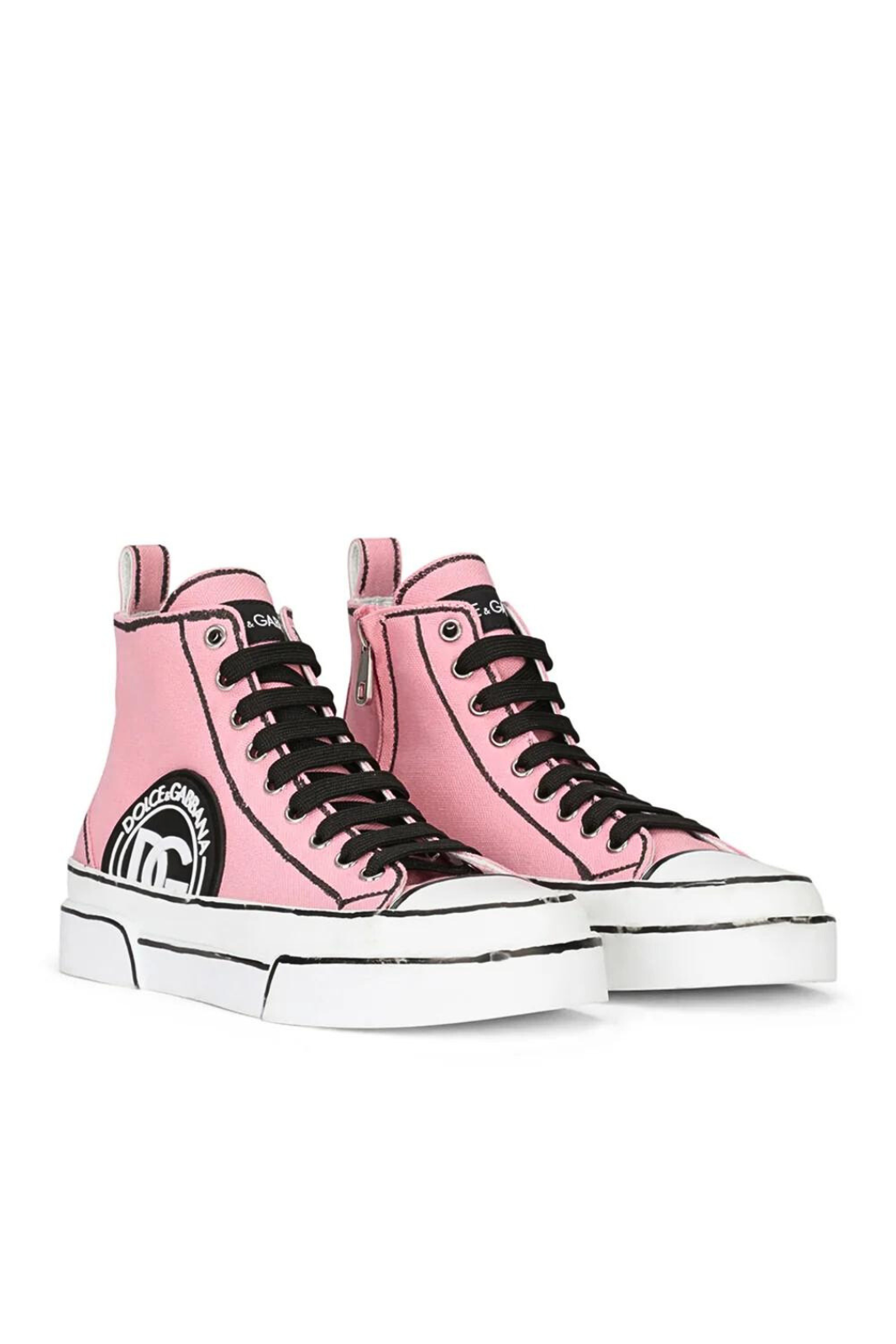 Dolce & Gabbana high-top marker trim sneakers in pink