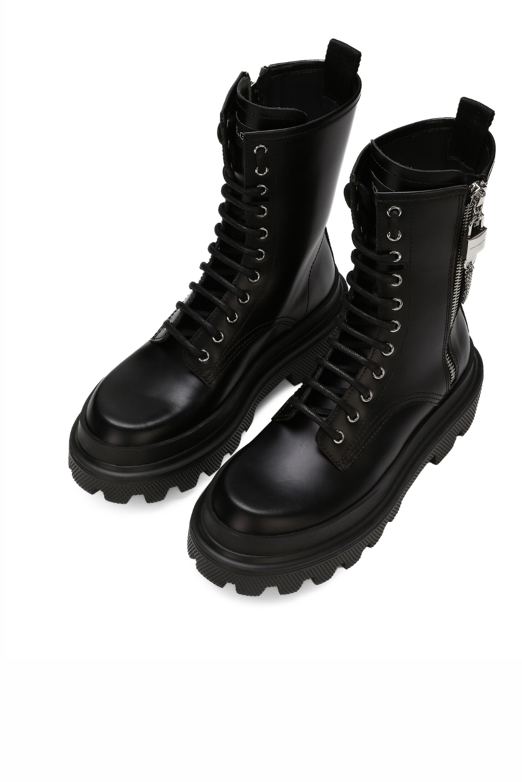 Dolce & Gabbana Leather combat boots Black