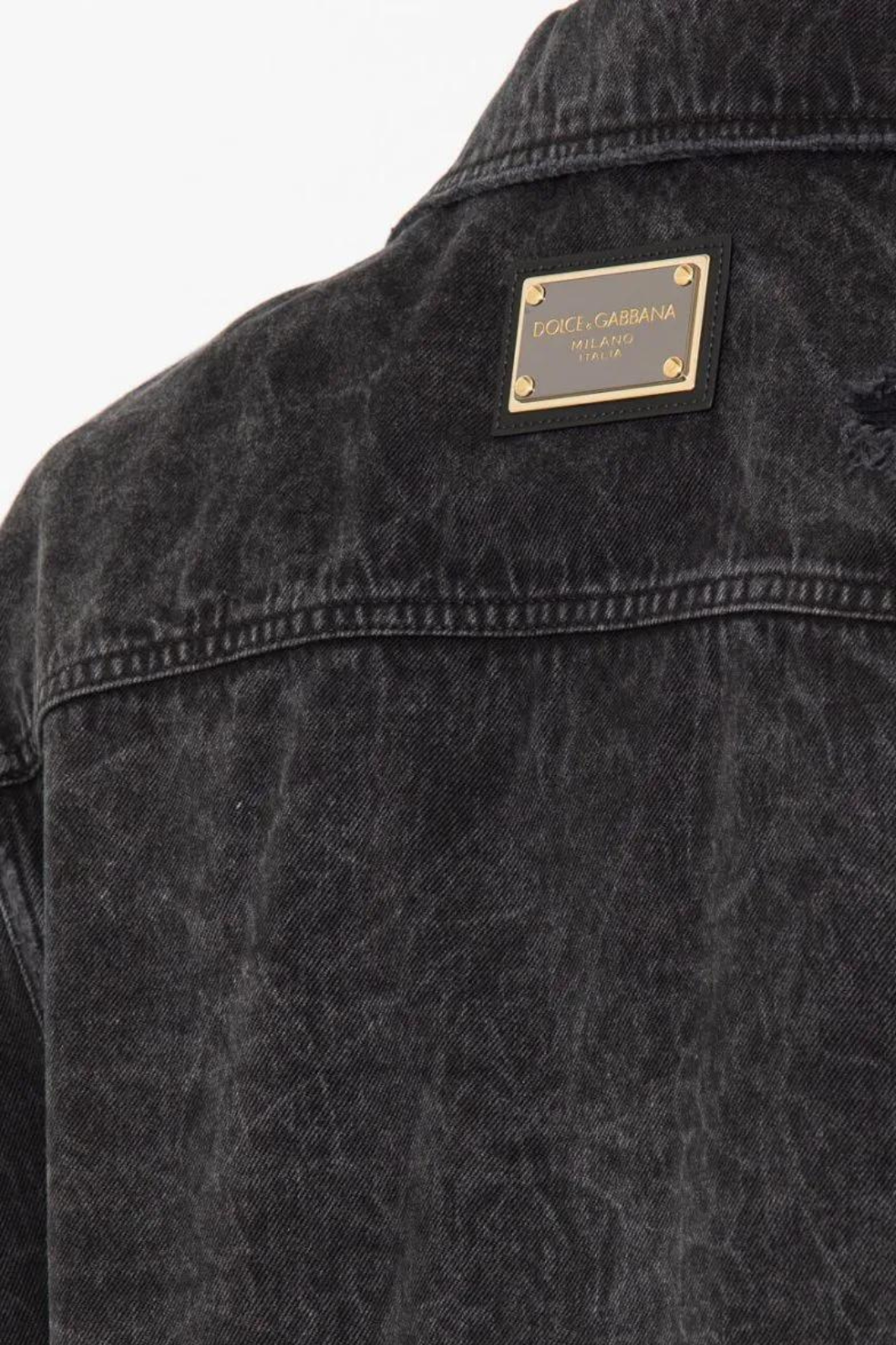 Dolce & Gabbana logo-plaque Washed Denim Jacket