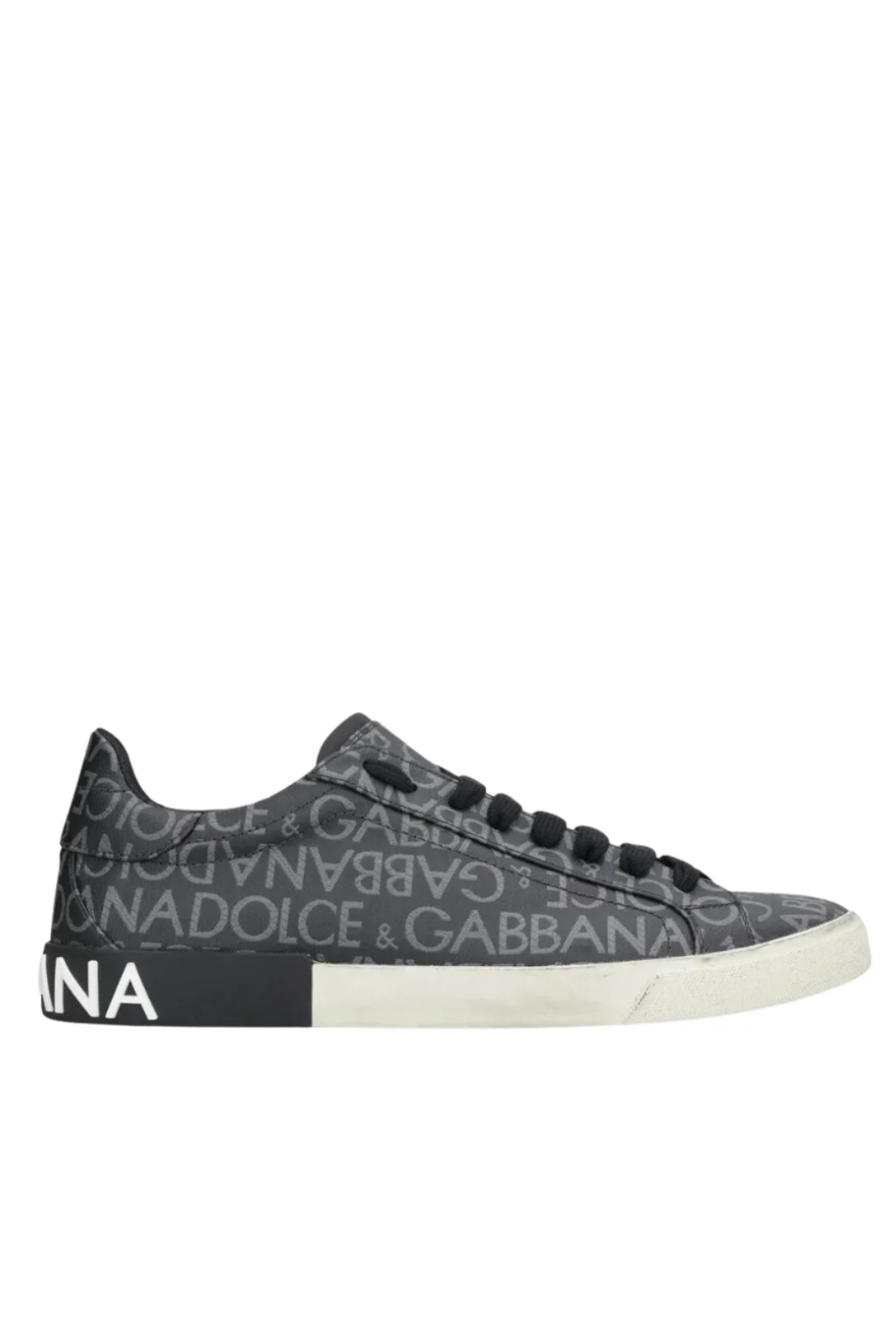 Dolce & Gabbana Portofino Jacquard Sneakers black grey for men
