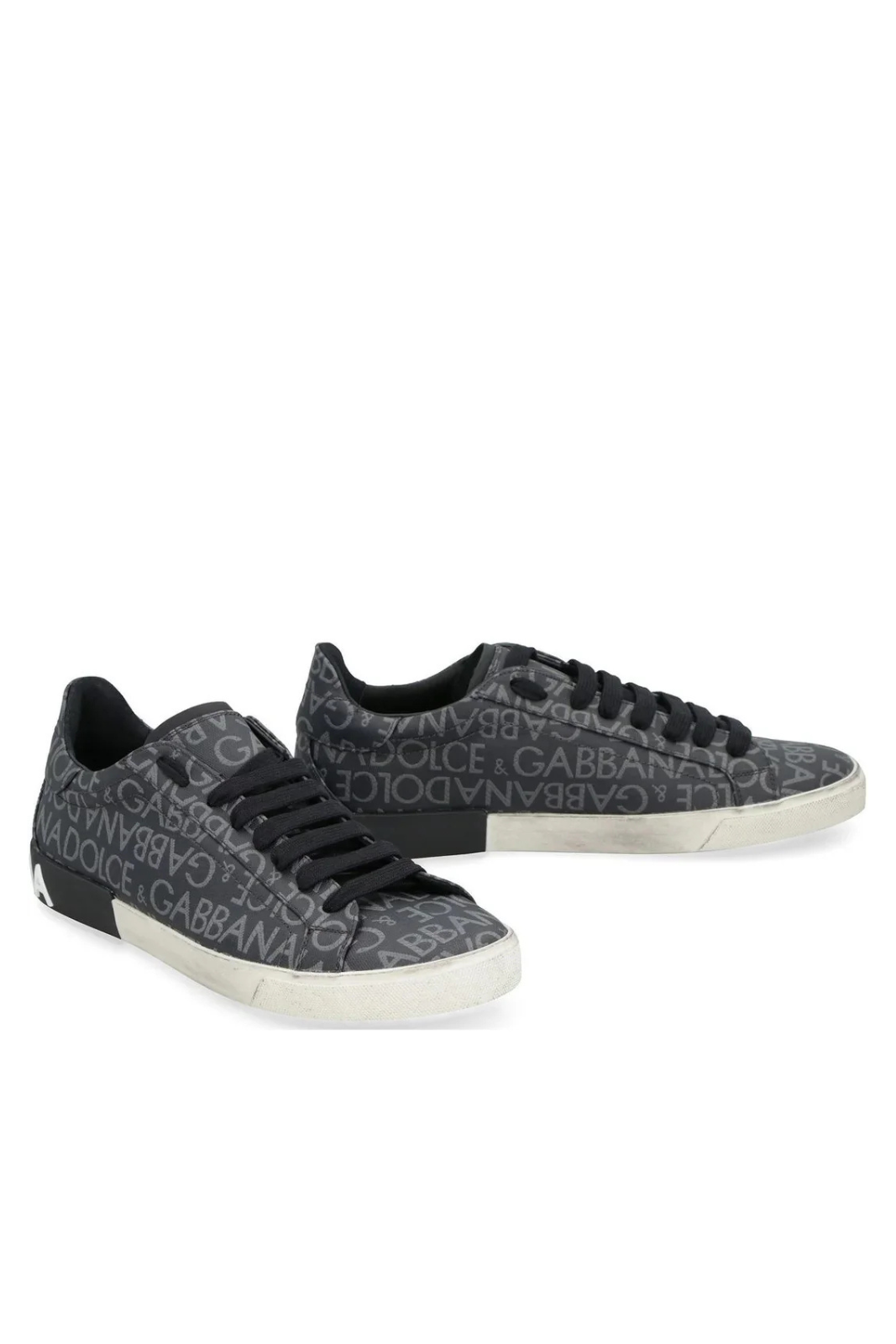 Dolce & Gabbana Portofino Jacquard Sneakers black grey