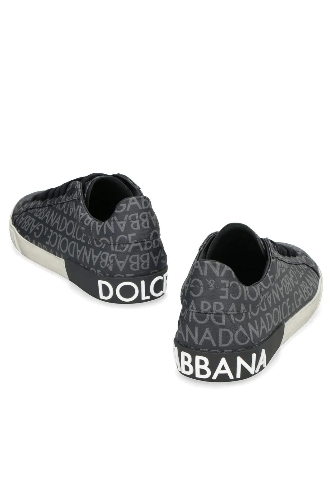 Dolce & Gabbana Portofino Jacquard Sneakers black grey for men