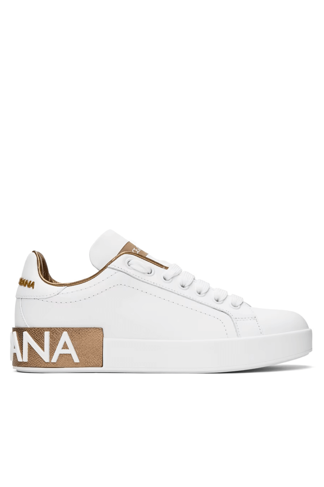 Dolce & Gabbana Portofino White/Gold Sneakers for women