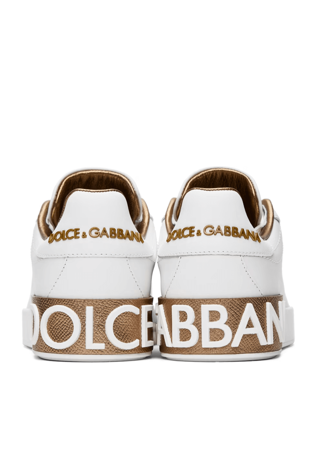 Dolce & Gabbana Portofino White/Gold Sneakers for women