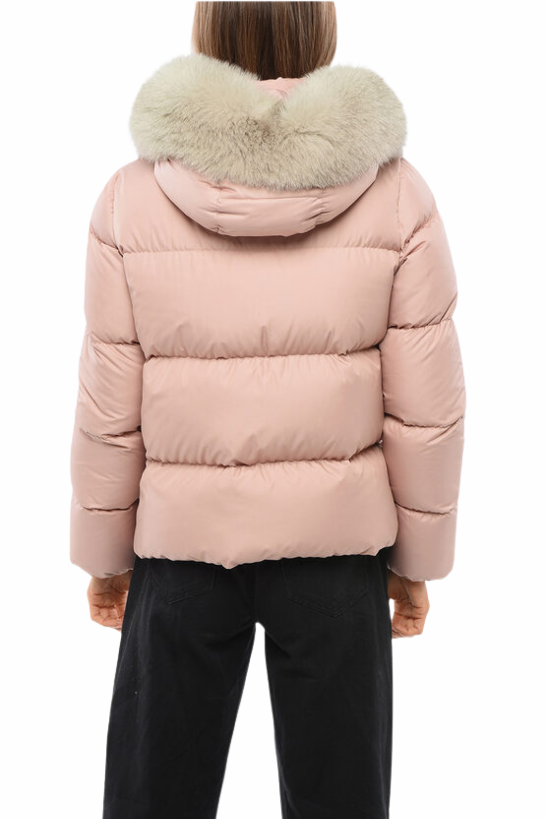 Moorer Down Marylin Jacket with Removable Fur Hood pink