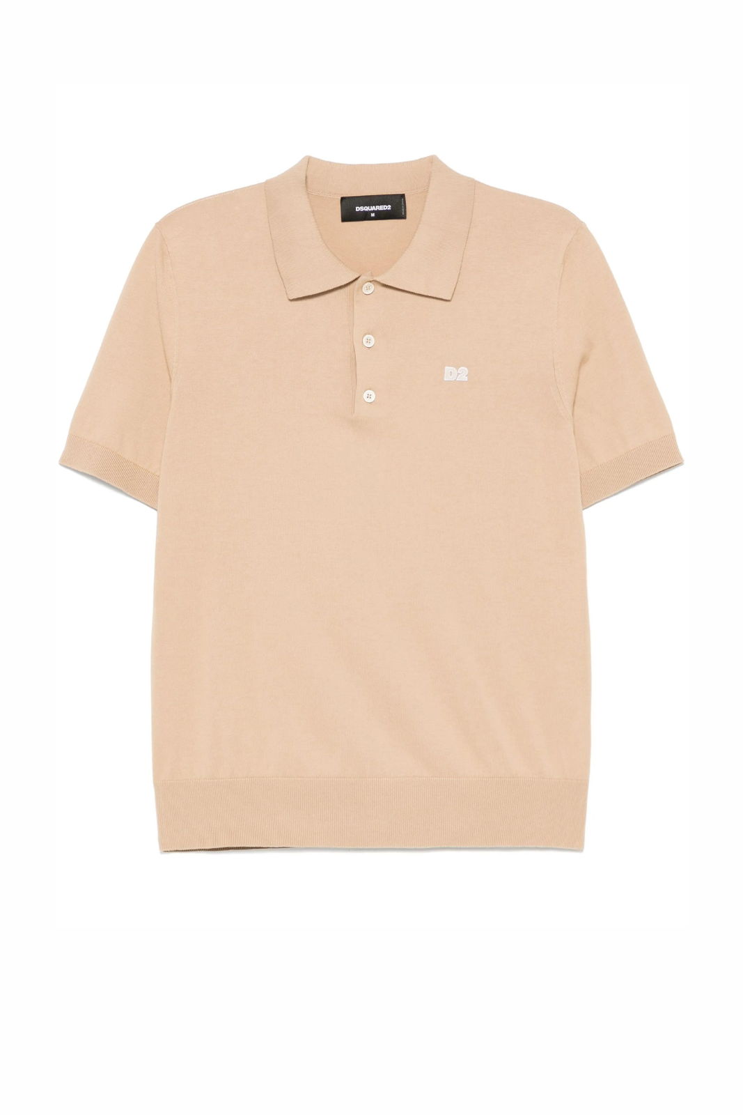 Dsquared2 logo-patch polo shirt beige