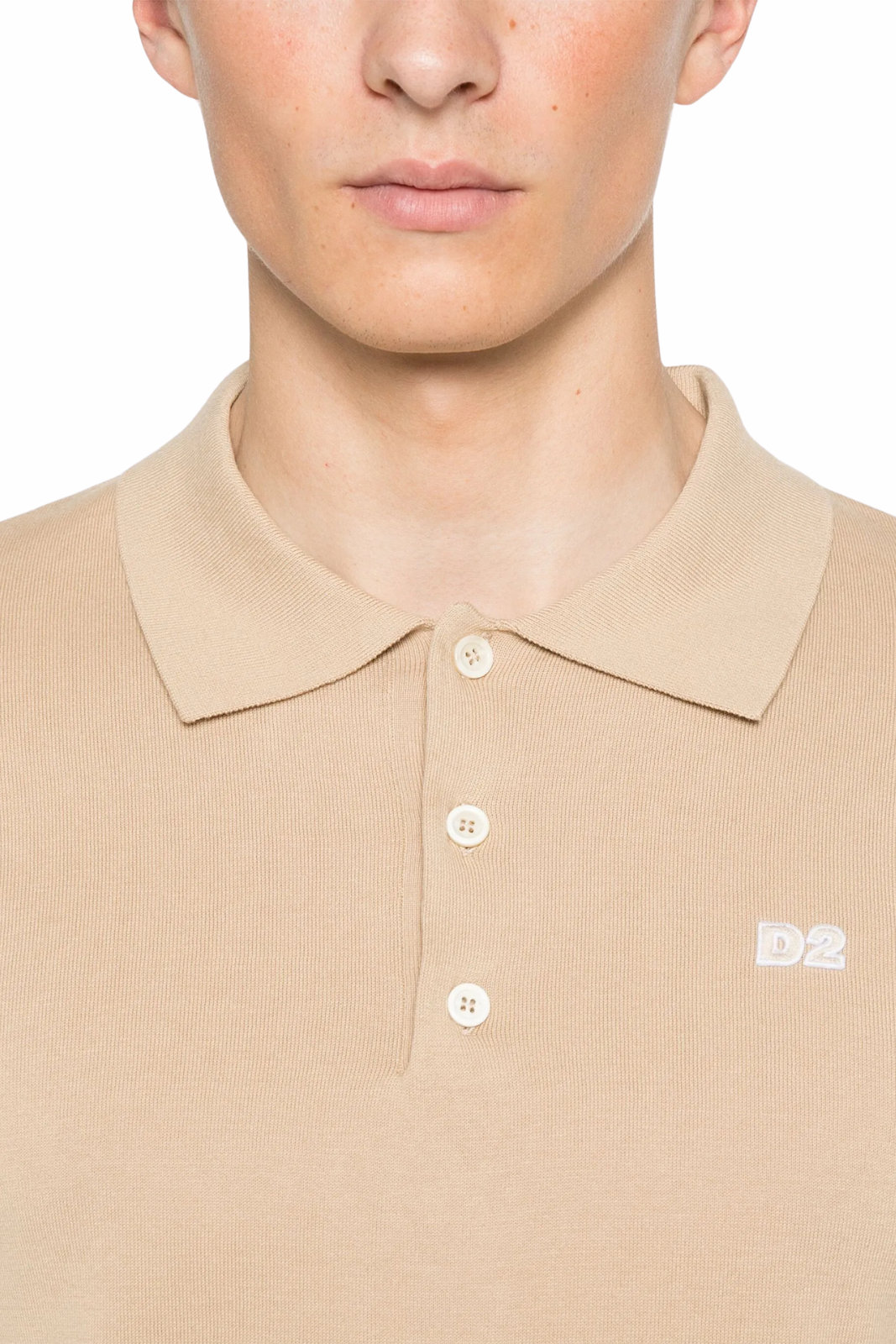 Dsquared2 logo-patch polo shirt beige