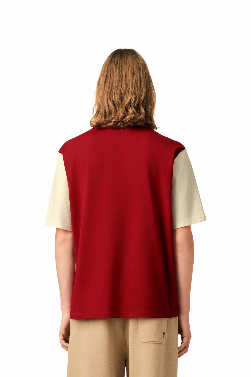 Ami Paris Red cotton t-shirt with Ami Paris embroidery