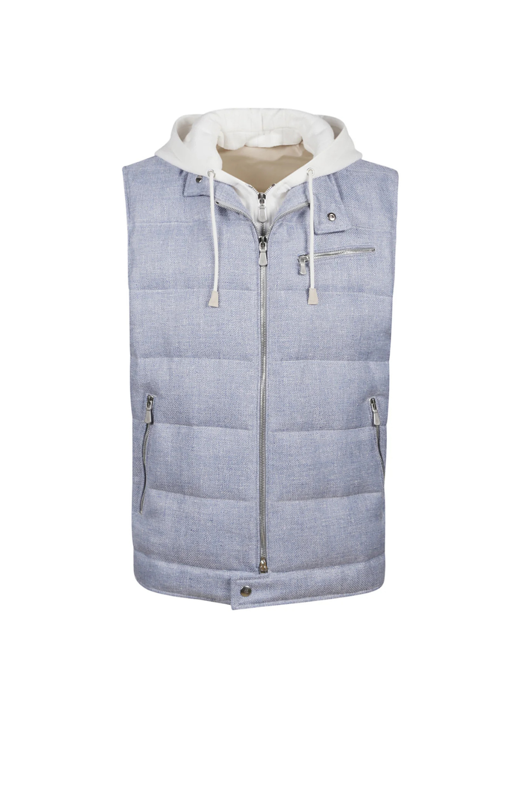 Eleventy Bi-Material Biker Vest Grey