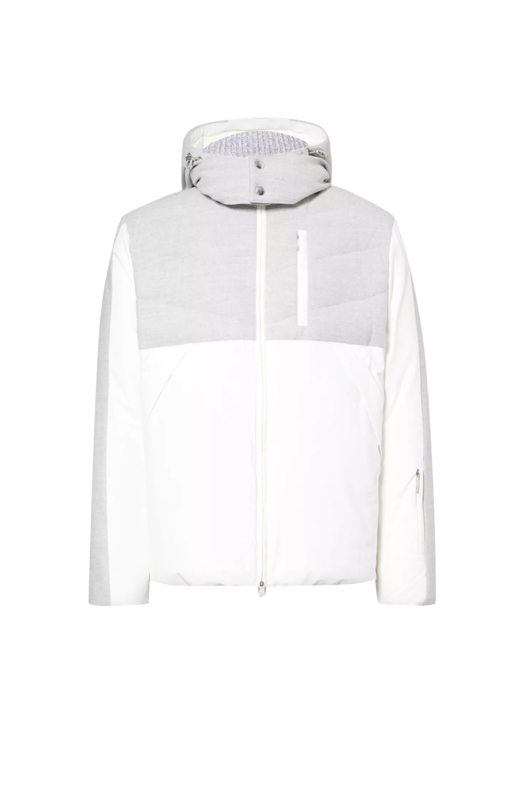 Eleventy Ski Snow hooded shell jacket White Grey