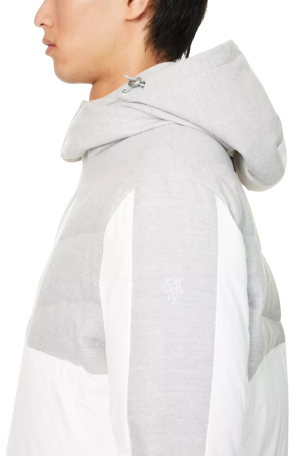 Eleventy Ski Snow hooded shell jacket White Grey