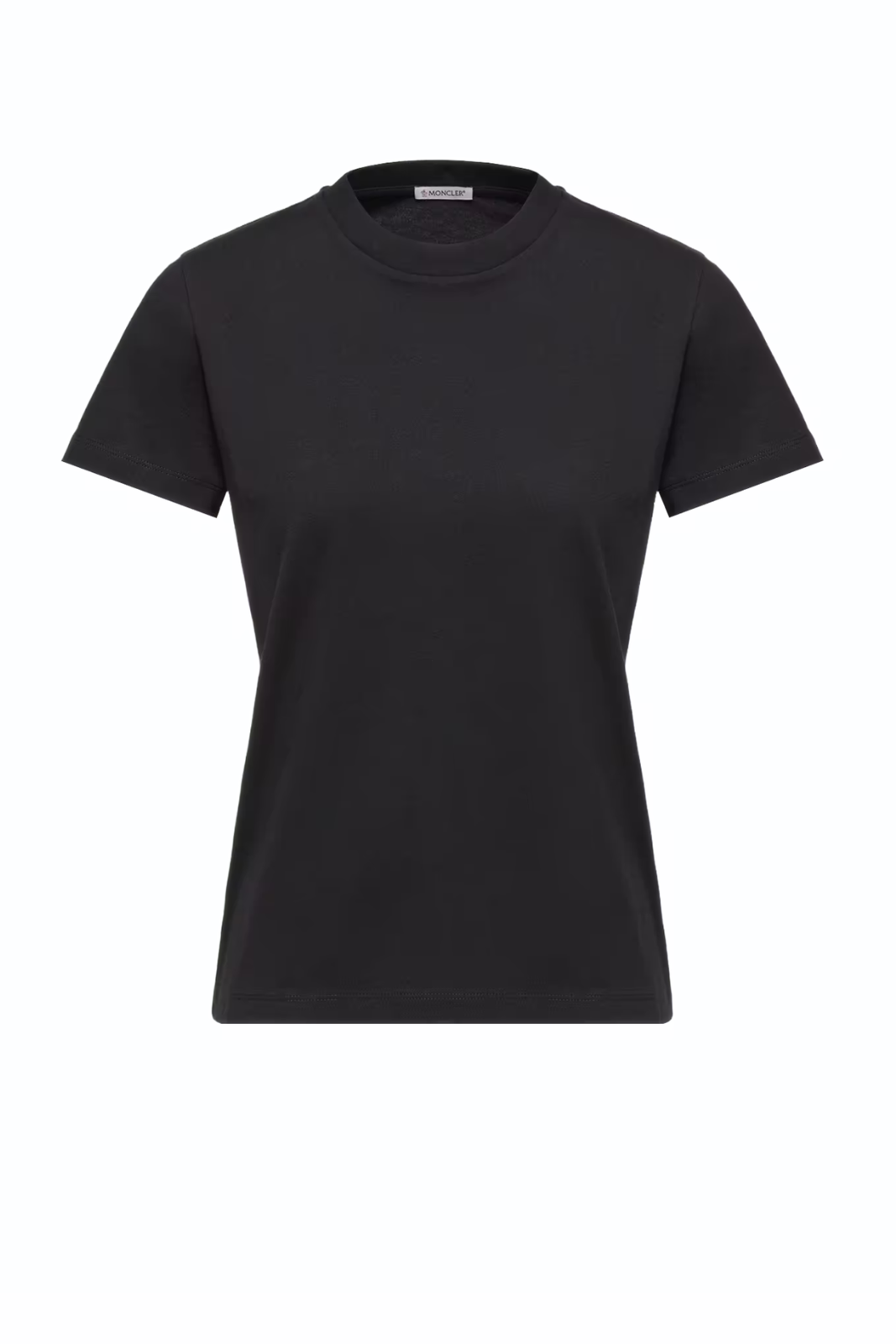Moncler Embroidered Logo Cotton T-Shirt Black