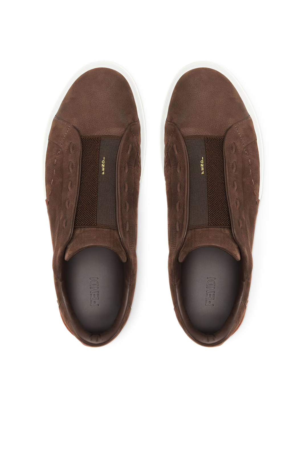 Fendi City Trainers Brown Nubuck Leather Low-Top