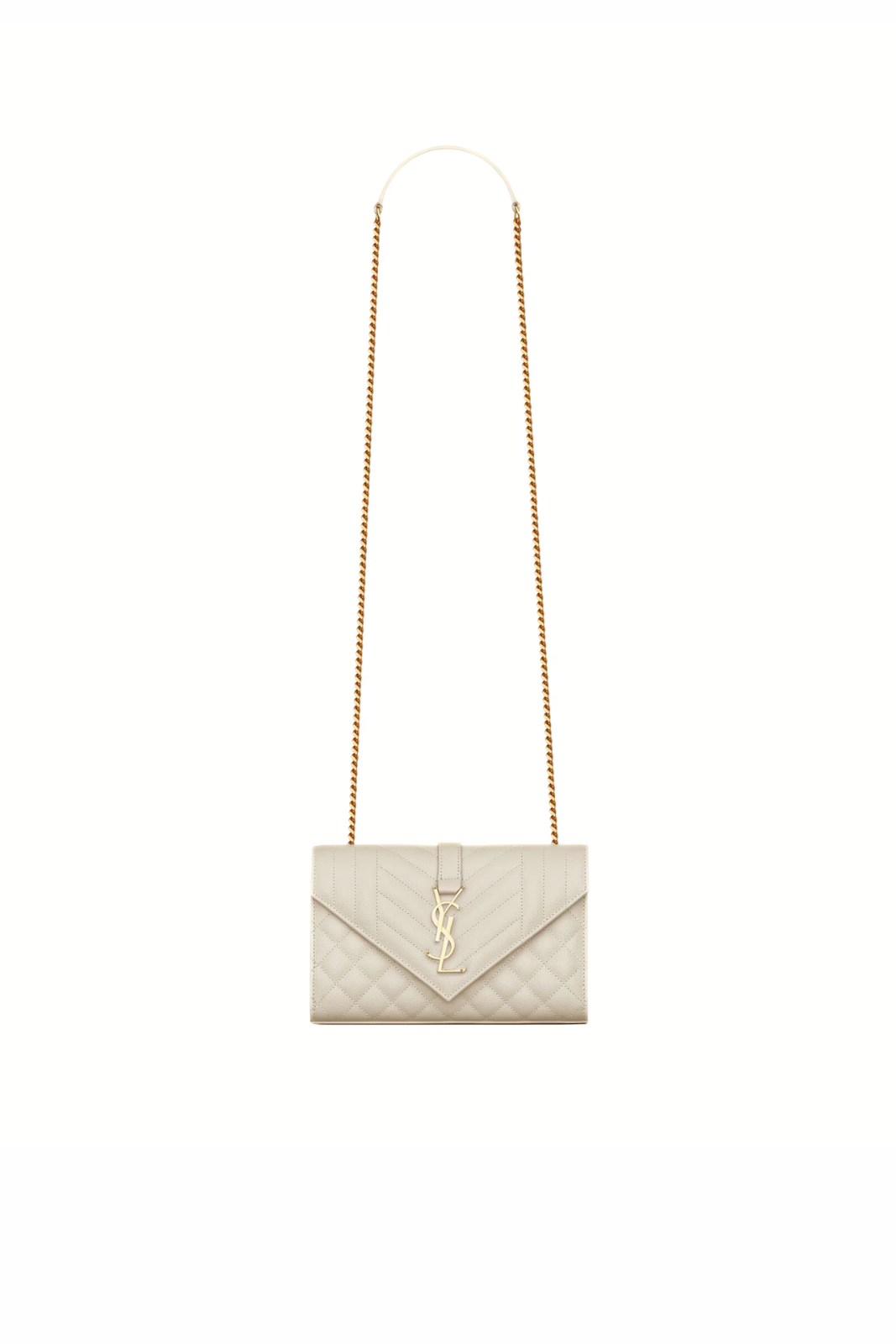 Saint Laurent Envelope Small Bag In Quilted Grain De Poudre Embosed Leather
