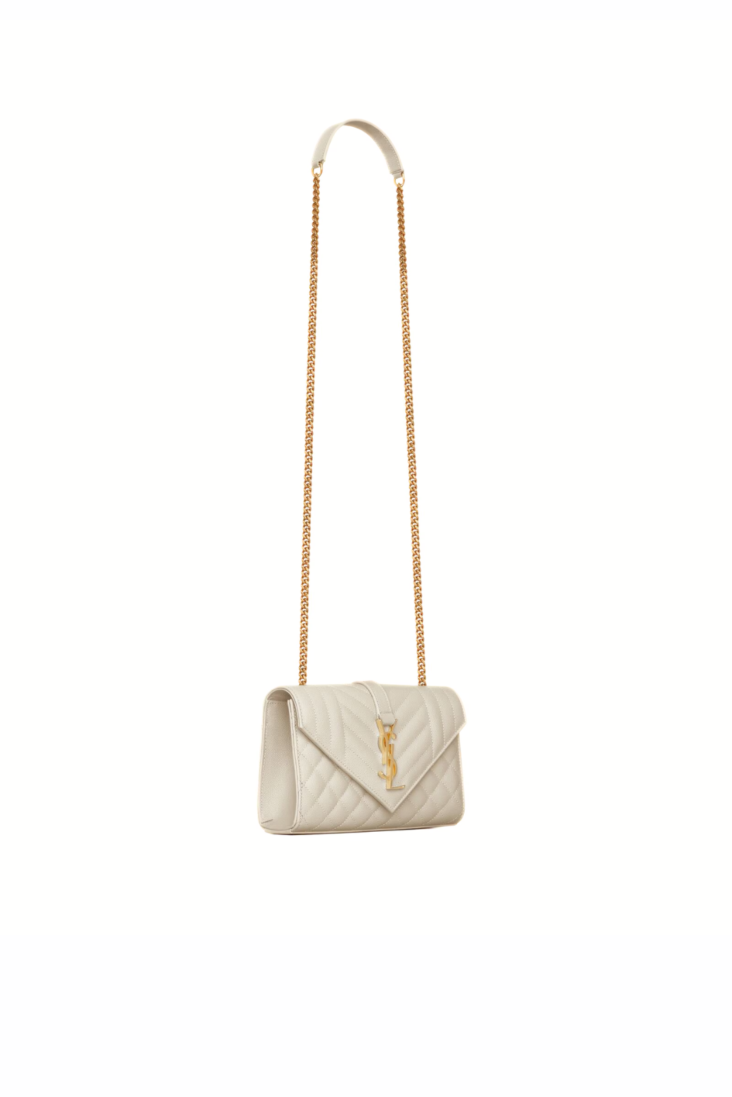 Saint Laurent Envelope Small Bag In Quilted Grain De Poudre Embosed Leather