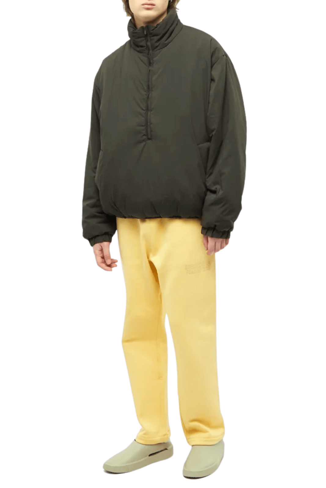 Fear of God Essentials Nylon Puffer Jacket Khaki for men
