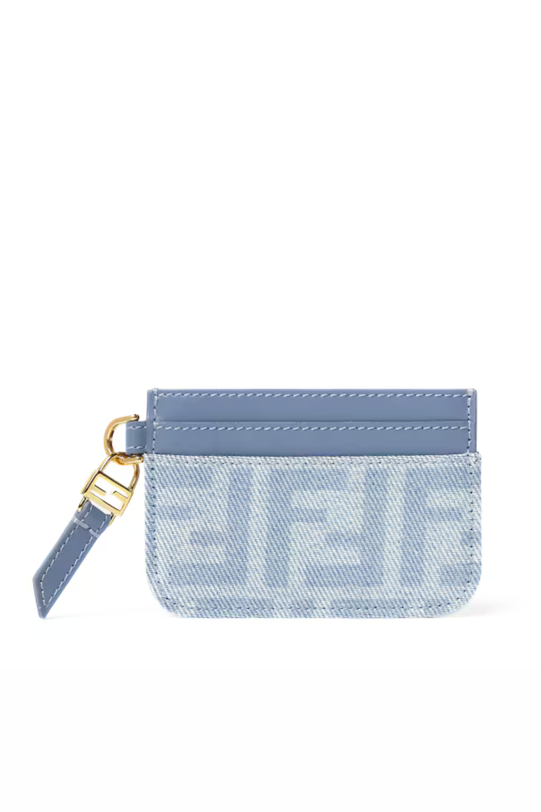 Fendi Tube Card Case Light blue FF denim flat card case