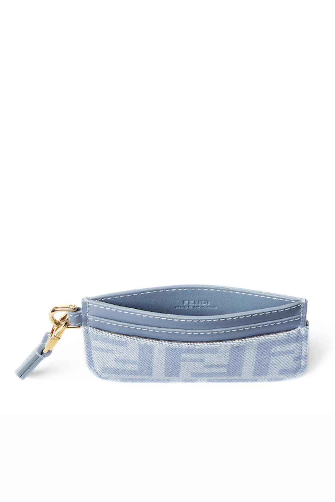 Fendi Tube Card Case Light blue FF denim flat card case