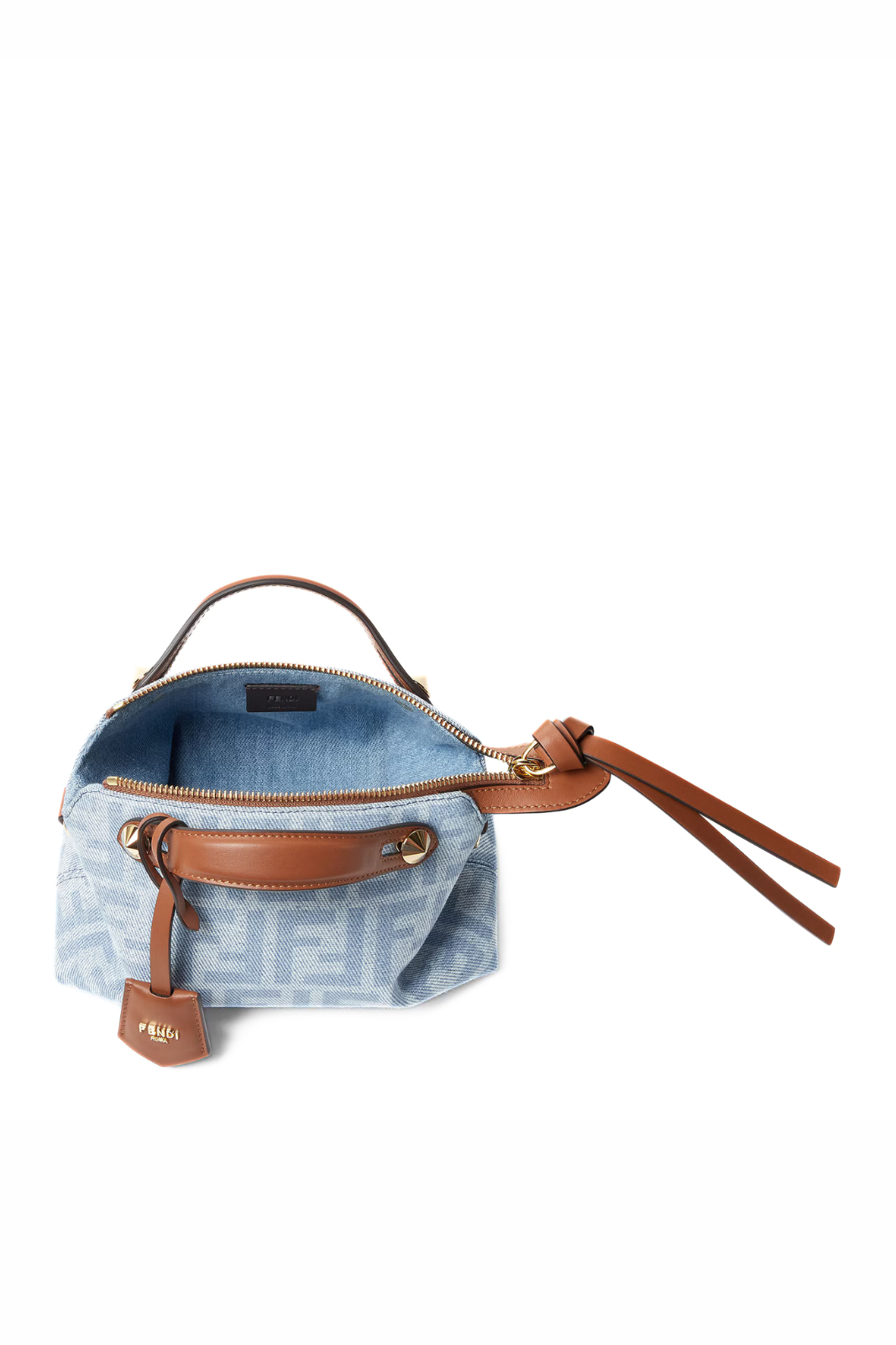 Fendi By The Way Soft Mini Light blue FF denim mini-bag