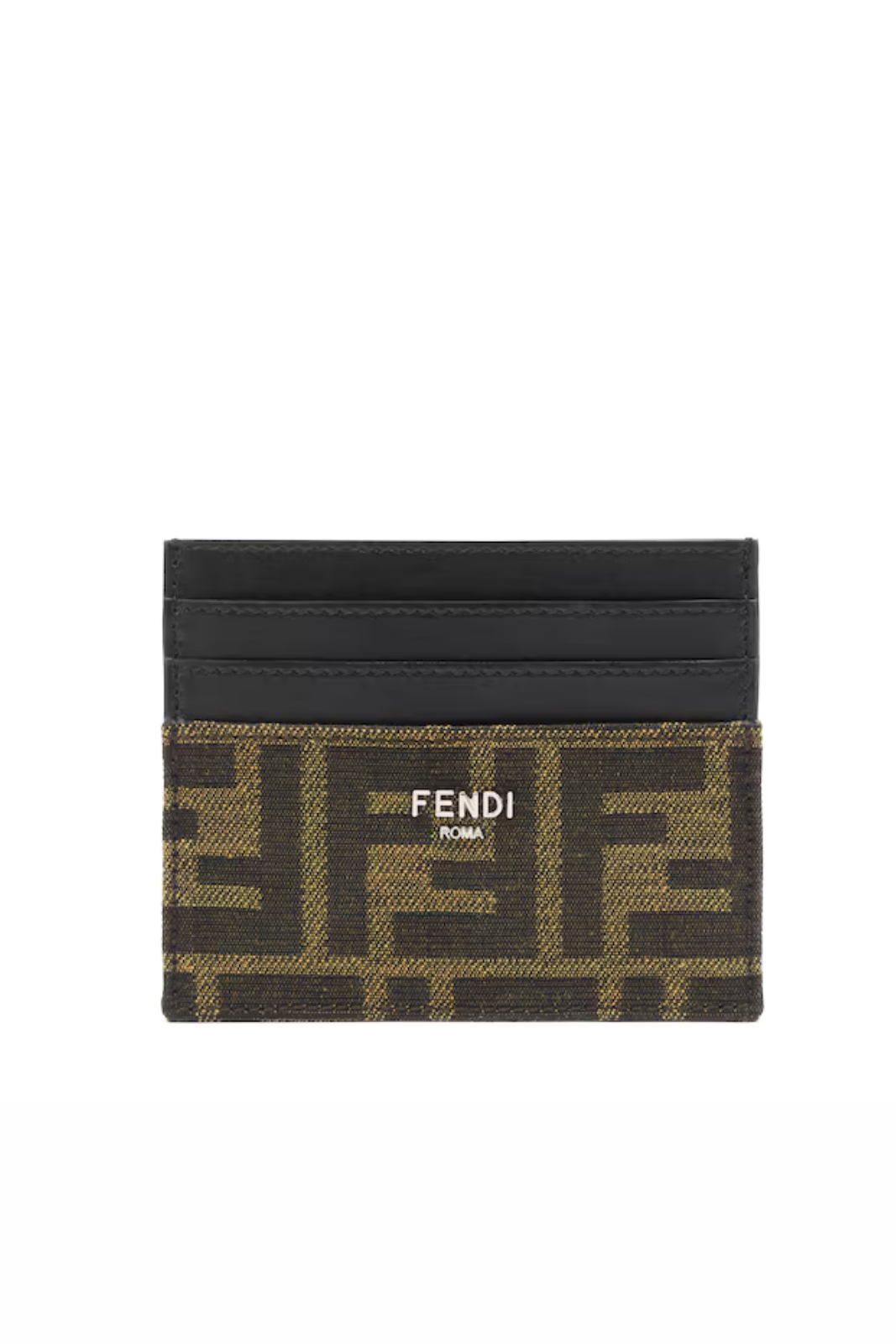 Fendi FF Jacquard Card Holder Brown