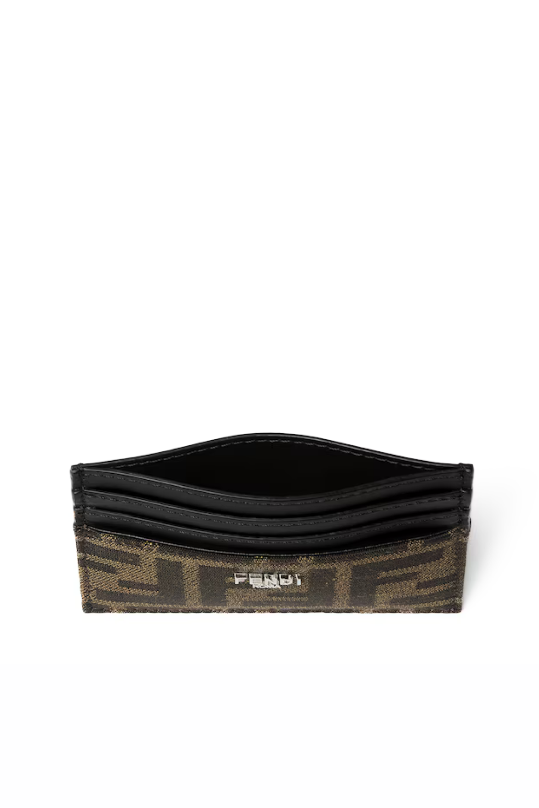 Fendi FF Jacquard Card Holder Brown